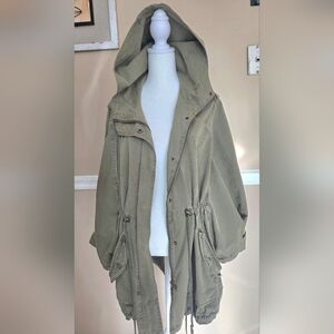 Topshop Olive Utility Jacket with Hood